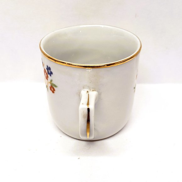 1940s Bareuther Waldsassen Demitasse Tea Cup Flower Gold Gilt US Zone Germany - Picture 2 of 6